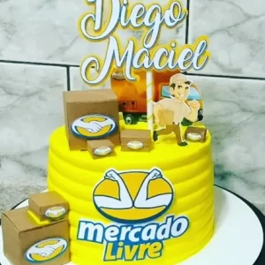 Topo de Bolo Mercado Livre Studio para festa de aniversário e decoração temática