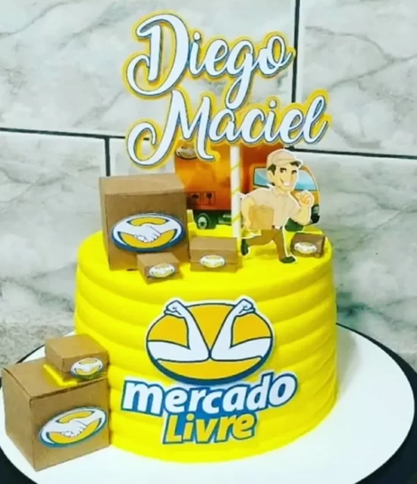 Topo de Bolo Mercado Livre Para Imprimir