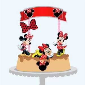 Topo de Bolo Minnie Vermelha Studio – Arquivo digital para festa infantil e decoração de bolo