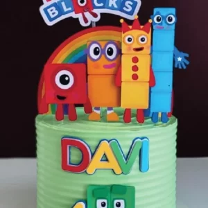 Topo de Bolo Numberblocks Studio para festa de aniversário e decoração temática