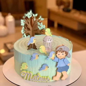 Topo de Bolo Pássaros Studio para festa de aniversário e decoração temática
