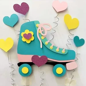 Topo de Bolo Patins Studio para festa de aniversário e decoração temática