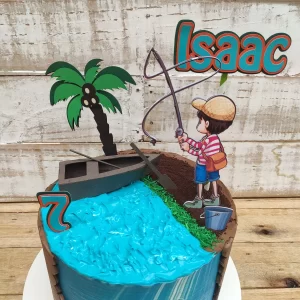Topo de Bolo Pescador Studio para festa de aniversário e decoração temática