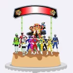 Topo de Bolo Power Rangers Studio
