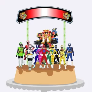 Topo de Bolo Power Rangers Studio para festa infantil temática