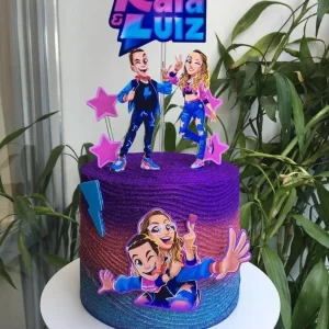 Topo de Bolo Rafa e Luiz Studio para festa de aniversário e decoração temática