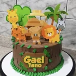 Topo de Bolo Safari Aquarela Para Imprimir