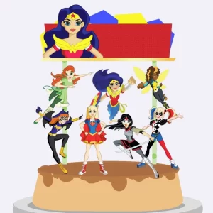 opo de Bolo Super Hero Girls Studio para festa infantil temática