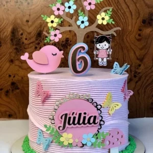 Topo de Bolo Tema Jardim Studio para festa infantil temática