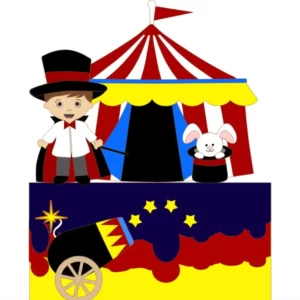 Topo de Bolo Tema Palhaço Studio para festa de aniversário e decoração divertida