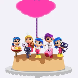 Topo de Bolo Vera e o Reino do Arco-Íris Studio – Arquivo digital para festa infantil e decoração de bolo