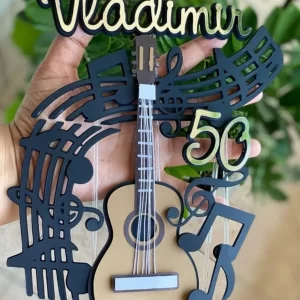 Topo de Bolo Violão Para Imprimir Studio para festa temática musical