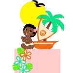 Topo de Bolo da Moana Bebe Studio