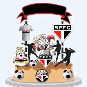 Topo de Bolo São Paulo Studio para festa de aniversário e decoração temática