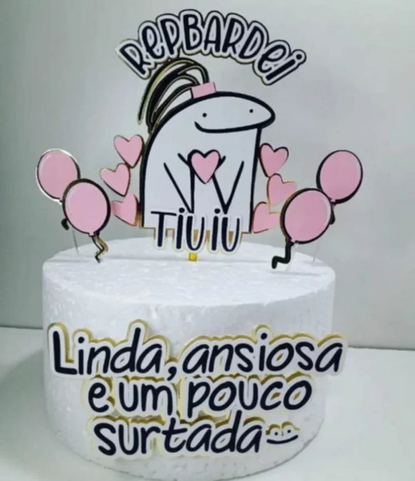 Topo de Bolo rep Bardei Tiu iu Studio