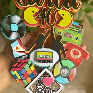 Topper de Bolo Anos 80 Para Imprimir Studio