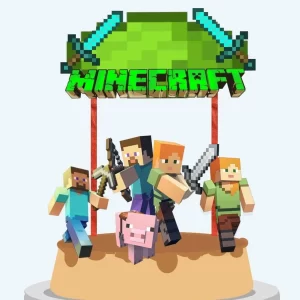 Topper de Bolo do Minecraft Studio