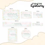 Volta as Aulas Etiqueta Escolar Flores