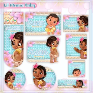 Volta às Aulas Etiqueta Escolar Moana – etiquetas escolares com a personagem Moana para personalizar materiais com cores tropicais e muita aventura.