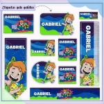 Volta as Aulas Etiqueta Gato Galactico