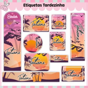Arquivo Volta às Aulas Etiqueta Tardezinha – etiquetas escolares com a personagem Tardezinha para personalizar materiais com diversão e cores suaves.