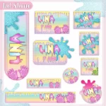 Volta as Aulas Etiquetas Escolares Slime