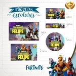Volta as Aulas Fortnite Etiqueta Escolar