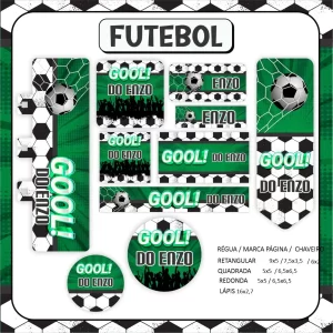 Volta às Aulas Etiqueta Escolar Futebol PNG – etiquetas escolares em formato PNG com tema de futebol para imprimir e organizar materiais.