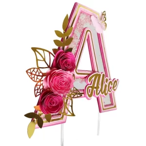 Topo de Bolo Letra A Studio para festa de aniversário e decoração temática