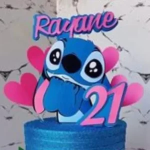 Topper de Bolo do Stitch Studio