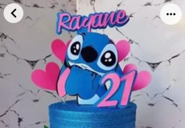 Topper de Bolo do Stitch Studio
