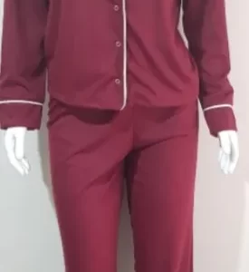 Molde Pijama Americano Botões Longo Malha