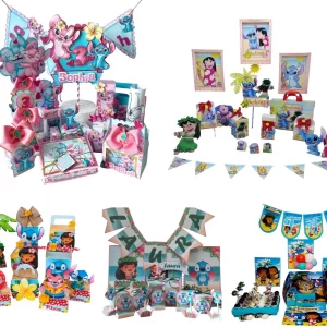 Lilo e Stitch – Pacote com 5 Arquivos de Corte para enfeites, convites e lembrancinhas criativas.