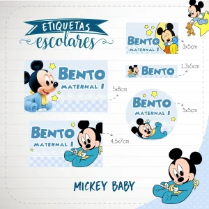 Arquivo Etiqueta Escolar Mickey Azul para imprimir – etiquetas escolares personalizadas com tema do Mickey Mouse em azul.