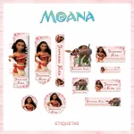 Arquivo Etiqueta Escolar Moana Png e Pdf