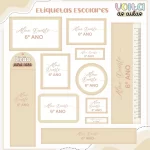 Arquivo Etiqueta Escolar Neutro Bege