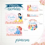 Arquivo Etiqueta Escolar Princesas Disney
