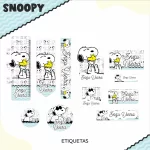 Arquivo Etiqueta Escolar Snoopy Png e Pdf