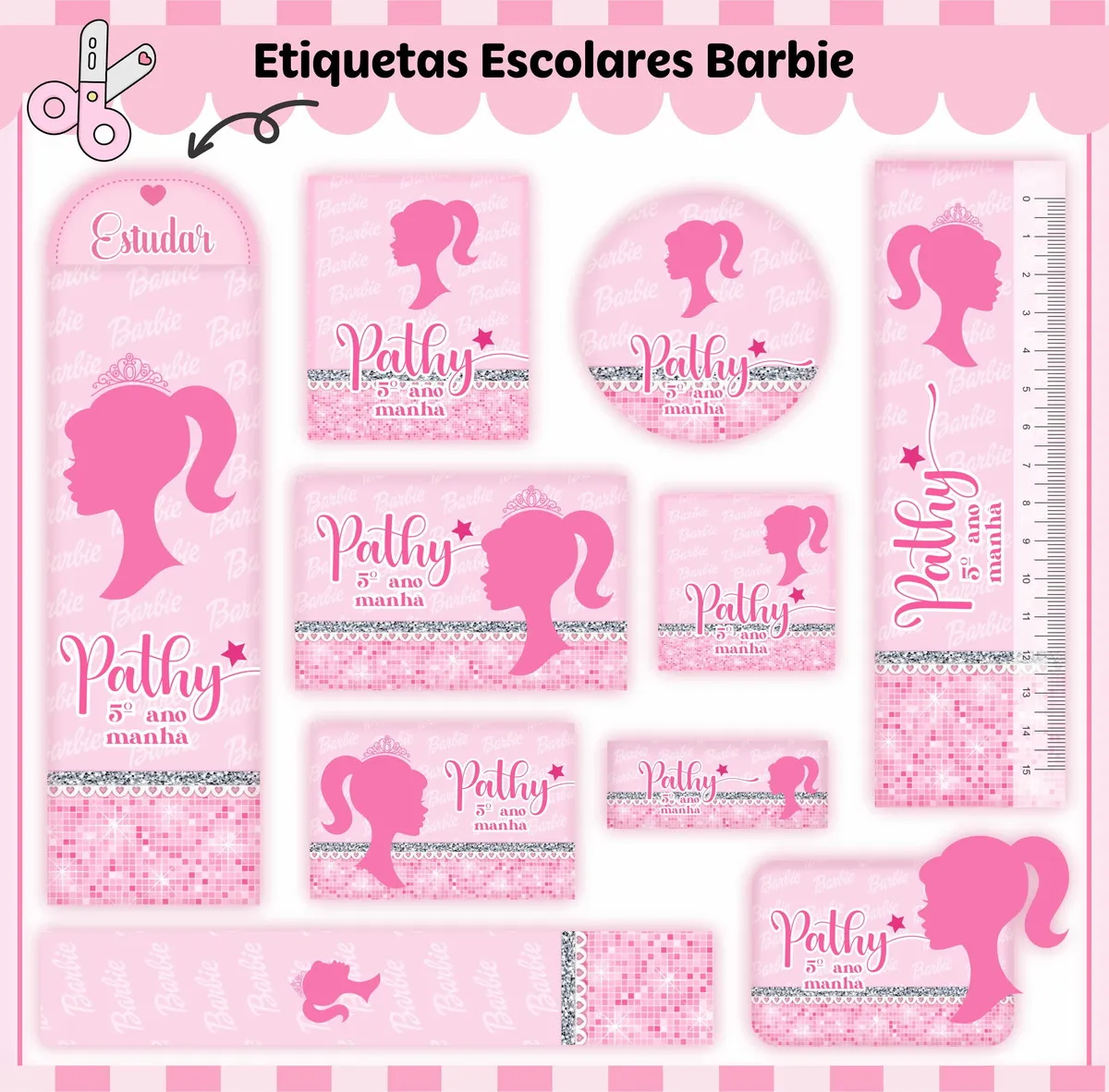 Etiqueta Escolar Barbie