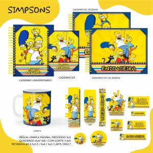 Arquivo Etiquetas Escolares Simpsons para imprimir – etiquetas escolares personalizadas com tema Os Simpsons.