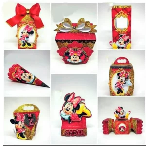 Arquivo de Corte Minnie Vermelha Luxo para enfeites de mesa, topo de bolo e lembrancinhas de aniversário.