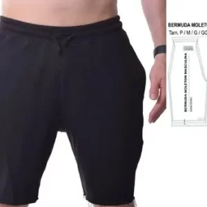 Molde Bermuda Moletom Masculina