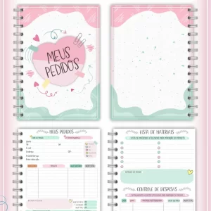 Caderno de pedidos para imprimir em PDF, ideal para organização de vendas e anotações do dia a dia.