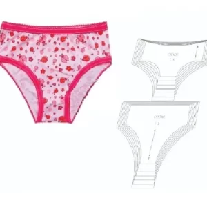 Molde de calcinha infantil em PDF para imprimir, ideal para costura e modelagem de roupas infantis.