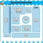Etiqueta Escolar Azul Para Imprimir