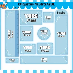 Etiqueta Escolar Azul para imprimir – etiquetas escolares personalizadas em tom azul.