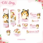 Etiqueta Escolar Cachorrinho Png e Pdf