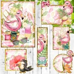 Etiqueta Escolar Flamingo Silhouette Studio