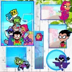 Etiqueta Escolar Jovens Titãs Silhouette Studio