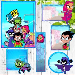 Etiqueta Escolar Jovens Titãs Silhouette Studio para imprimir – etiquetas escolares para material personalizadas com tema Jovens Titãs.